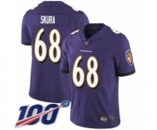 Youth Baltimore Ravens #68 Matt Skura Purple Team Color Vapor Untouchable Limited Player 100th Season Football Jersey