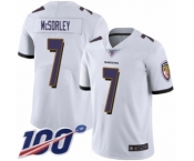 Youth Baltimore Ravens #7 Trace McSorley White Vapor Untouchable Limited Player 100th Season Football Jersey