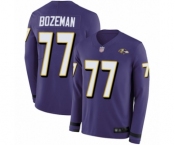 Youth Baltimore Ravens #77 Bradley Bozeman Limited Purple Therma Long Sleeve Football Jersey
