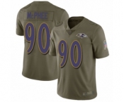 Youth Baltimore Ravens #90 Pernell McPhee Limited Olive 2017 Salute to Service Football Jersey