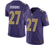 Youth Nike Ravens #27 J.K. Dobbins Purple Stitched NFL Limited Rush Jersey