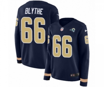 Women Nike Los Angeles Rams #66 Austin Blythe Limited Navy Blue Therma Long Sleeve NFL Jersey