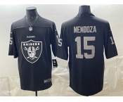 Men's Las Vegas Raiders #15 Fernando Mendoza Black Team Big Logo Vapor Untouchable Limited Football Stitched Jersey Men's Las Vegas Raiders #15 Fernando Mendoza Black Team Big Logo Vapor Untouchable Limited Football Stitched Jersey