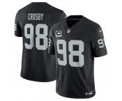 Men's Las Vegas Raiders #98 Maxx Crosby Black 2025 F.U.S.E. With 4-Star C Patch Vapor Limited Football Stitched Jersey
