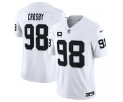 Men's Las Vegas Raiders #98 Maxx Crosby White 2025 F.U.S.E. With 4-Star C Patch Vapor Limited Football Stitched Jersey