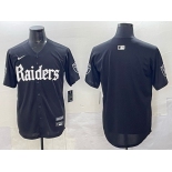 Men's Las Vegas Raiders Blank Black 'Gothic Sin City Shadows Edition' Vapor Limited Stitched Baseball Jersey
