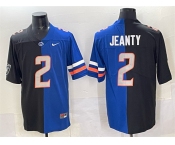 Men's Las Vegas Raiders X Broncos #2 Ashton Jeanty Black Blue Split Limited Football Stitched Jersey