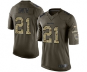 Men's Nike Oakland Raiders #21 Sean Smith Limited Green Salute to Service NFL Jersey