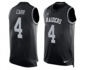 Men's Nike Oakland Raiders #4 Derek Carr Limited Black Player Name & Number Tank Top NFL Jersey
