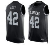 Men's Nike Oakland Raiders #42 Ronnie Lott Limited Black Player Name & Number Tank Top NFL Jersey