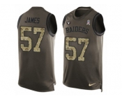 Men's Nike Oakland Raiders #57 Cory James Limited Green Salute to Service Tank Top NFL Jersey