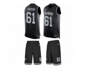 Men's Nike Oakland Raiders #61 Rodney Hudson Limited Black Tank Top Suit NFL Jersey