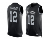 Nike Oakland Raiders #12 Kenny Stabler Black Team Color Men's Stitched NFL Limited Tank Top Jersey