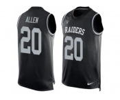 Nike Oakland Raiders #20 Nate Allen Black Team Color Men's Stitched NFL Limited Tank Top Jersey