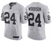 Nike Oakland Raiders #24 Charles Woodson 2016 Gridiron Gray II Men's NFL Limited Jersey
