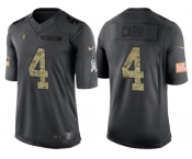 Nike Oakland Raiders #4 Derek Carr Men's Stitched Black NFL Salute to Service Limited Jerseys