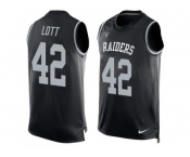 Nike Oakland Raiders #42 Ronnie Lott Black Team Color Men's Stitched NFL Limited Tank Top Jersey
