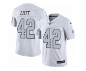 Nike Oakland Raiders #42 Ronnie Lott White Men's Stitched NFL Limited Rush Jersey