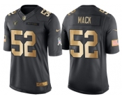 Nike Oakland Raiders #52 Khalil Mack Anthracite 2016 Christmas Gold Men's NFL Limited Salute to Service Jersey