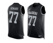 Nike Oakland Raiders #77 Austin Howard Black Team Color Men's Stitched NFL Limited Tank Top Jersey