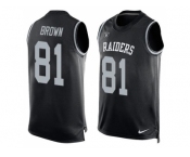 Nike Oakland Raiders #81 Tim Brown Black Team Color Men's Stitched NFL Limited Tank Top Jersey