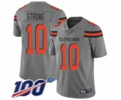 Youth Cleveland Browns #10 Jaelen Strong Limited Gray Inverted Legend 100th Season Football Jersey