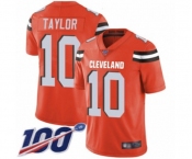 Youth Cleveland Browns #10 Taywan Taylor Orange Alternate Vapor Untouchable Limited Player 100th Season Football Jersey