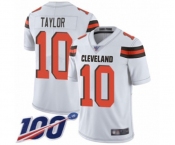Youth Cleveland Browns #10 Taywan Taylor White Vapor Untouchable Limited Player 100th Season Football Jersey