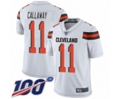 Youth Cleveland Browns #11 Antonio Callaway White Vapor Untouchable Limited Player 100th Season Football Jersey