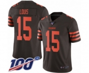 Youth Cleveland Browns #15 Ricardo Louis Limited Brown Rush Vapor Untouchable 100th Season Football Jersey