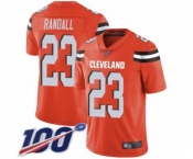 Youth Cleveland Browns #23 Damarious Randall Orange Alternate Vapor Untouchable Limited Player 100th Season Football Jersey