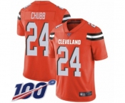 Youth Cleveland Browns #24 Nick Chubb Orange Alternate Vapor Untouchable Limited Player 100th Season Football Jersey
