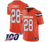 Youth Cleveland Browns #28 Phillip Gaines Orange Alternate Vapor Untouchable Limited Player 100th Season Football Jersey