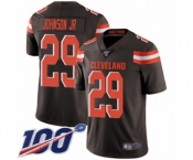 Youth Cleveland Browns #29 Duke Johnson Brown Team Color Vapor Untouchable Limited Player 100th Season Football Jersey
