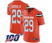 Youth Cleveland Browns #29 Duke Johnson Orange Alternate Vapor Untouchable Limited Player 100th Season Football Jersey
