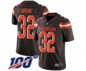 Youth Cleveland Browns #32 Jim Brown Team Color Vapor Untouchable Limited Player 100th Season Football Jersey