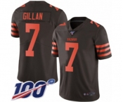 Youth Cleveland Browns #7 Jamie Gillan Limited Brown Rush Vapor Untouchable 100th Season Football Jersey
