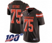 Youth Cleveland Browns #75 Joel Bitonio Brown Team Color Vapor Untouchable Limited Player 100th Season Football Jersey