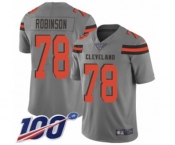 Youth Cleveland Browns #78 Greg Robinson Limited Gray Inverted Legend 100th Season Football Jersey