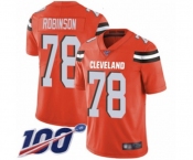 Youth Cleveland Browns #78 Greg Robinson Orange Alternate Vapor Untouchable Limited Player 100th Season Football Jersey