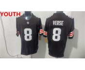 Youth Cleveland Browns #8 Jared Verse Brown 2026 Vapor Limited Football Stitched Jersey Youth Cleveland Browns #8 Jared Verse Brown 2026 Vapor Limited Football Stitched Jersey