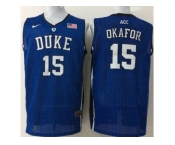 ncaa blue devils #15 jahlil okafor royal blue[ basketball]