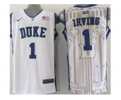 ncaa jerseys duke blue devils #1 irving white [new style]