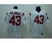 ncaa (usc trojans) #43 polamalu white