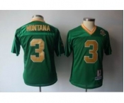 youth ncaa jerseys norte dame fighting irish #3 joe montana green