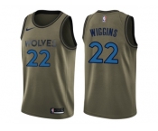 Men Nike Minnesota Timberwolves #22 Andrew Wiggins Green Salute to Service NBA Swingman Jersey