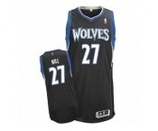 Men's Adidas Minnesota Timberwolves #27 Jordan Hill Authentic Black Alternate NBA Jersey