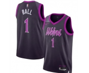 Men's Minnesota Timberwolves #1 LaMelo Ball 2026 Purple City Edition Stitched Jersey Men's Minnesota Timberwolves #1 LaMelo Ball 2026 Purple City Edition Stitched Jersey