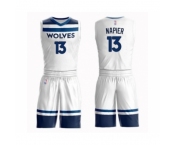 Men's Minnesota Timberwolves #13 Shabazz Napier Swingman White Basketball Suit Jersey - Association Edition