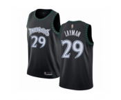 Men's Minnesota Timberwolves #29 Jake Layman Authentic Black Hardwood Classics Jersey